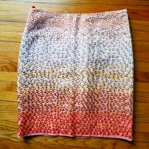Pink flowery pencil skirt